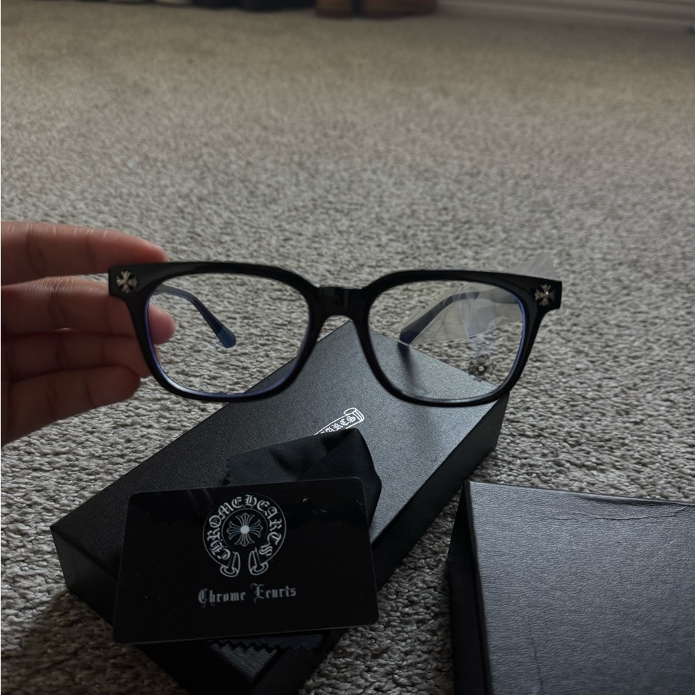 Black Rectangular Sunglasses with Silver Star Acc… - image 4